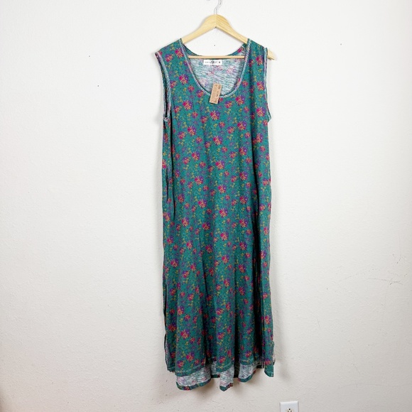 Natural Life Hangout Floral Cotton Midi Dress Size Medium - Picture 1 of 6